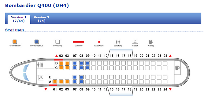 united q400 seating
