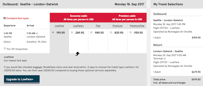 Norwegian-Fare